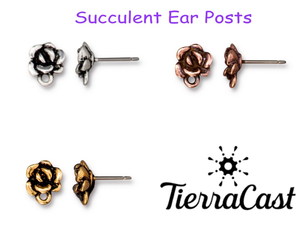 Tierracast SUCCULENT Ear Posts or Studs. 1 Pair - Etsy