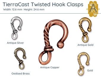 Zapięcie typu twisted hook, antyczne srebro, oksydowany mosiądz, antyczna miedź, antyczne złoto, złoto, kolejny oszałamiający element od TierraCast