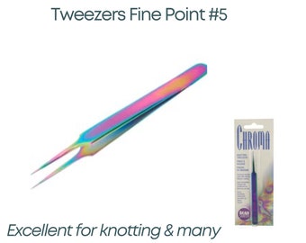 Chroma Series Tweezer, Fine Point #5, for Knotting or Fine Work