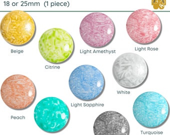 Cabochons par Puca, Milky Colors, 18mm or 25mm, +TWO FREE Patterns with your Puca Order! 10 Colors to Choose From, 1 Piece