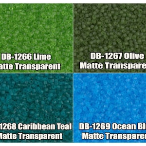 11/0 Miyuki Delica beads, DB1266, DB1267, DB1268, DB1269 - 5g, 10g