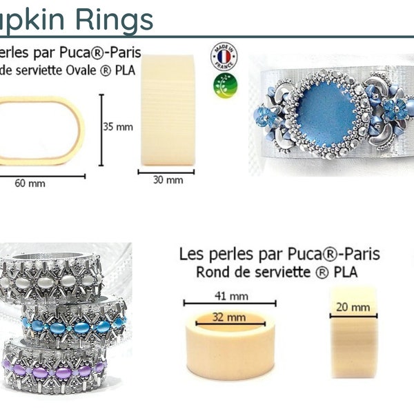 Napkin or Serviette Ring Base, Use for "FESTIF" par Puca Pattern, or Oval Ring for use with 'Julia',  1 ring per order, Free Pattern!