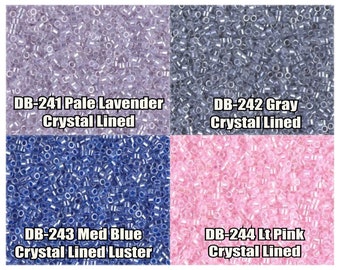 11/0 Miyuki Delica-pärlor, DB241, DB242, DB243, DB244 - 5g, 10g
