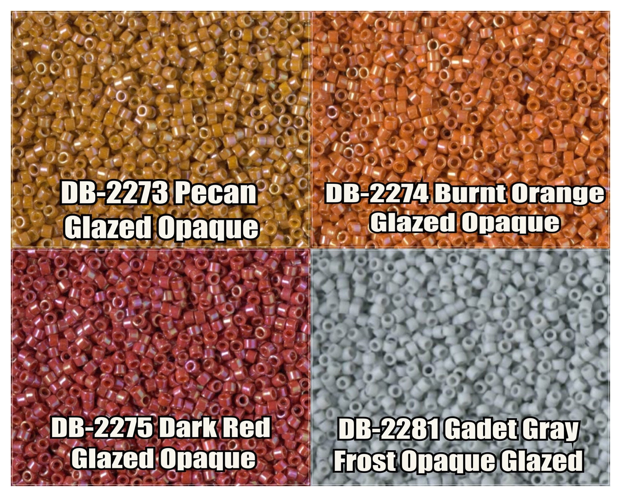 11/0 Miyuki Delica Beads, DB2273, DB2274, DB2275, DB2281 - 5g, 10g