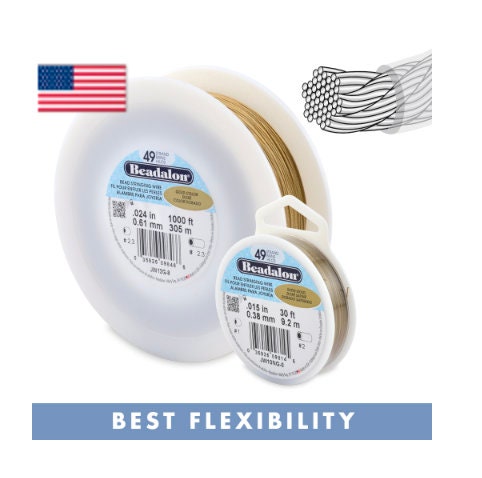 Beadalon Beading Wire Gold Color 19 Strand .018 inch / 30 Feet