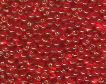 Miyuki Drop Beads 3.4mm, DP-0010, Transparent Silver Lined Flame Red, 10g