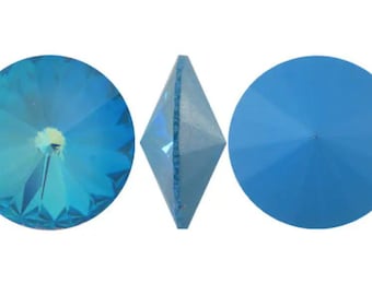 Swarovski Crystal Rivolis, 1122, 14mm, Ultra Blue AB