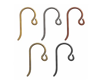 TierraCast Niobium French Hook Ear Wires, Hypoallergenic Front Loop Earring Hooks, 20 Gauge, 5 Finishes, 2 or 6 Pairs