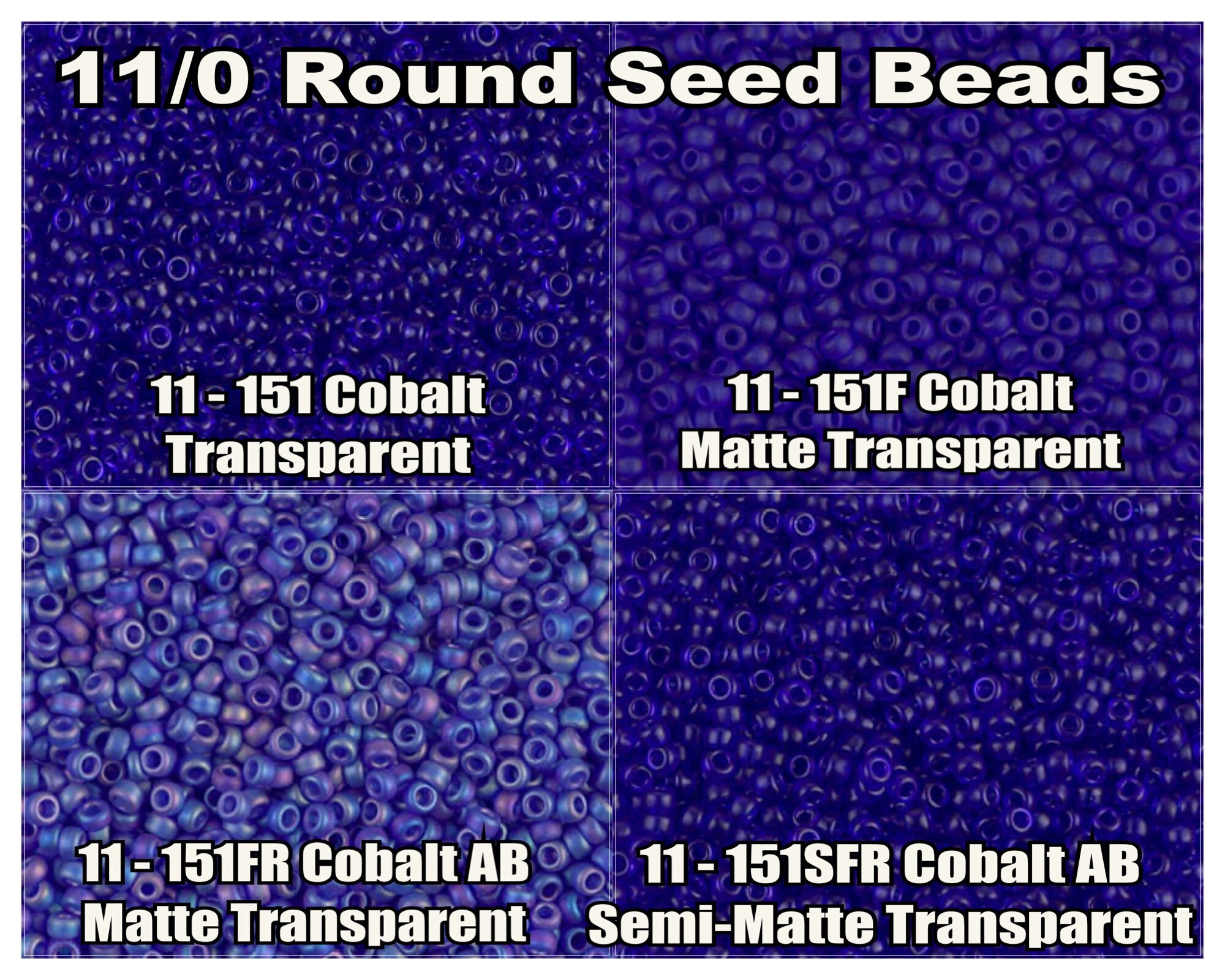 8-151FR, Miyuki 22g Matte Transparent Cobalt AB 8-151FR, Miyuki 22g Matte Transparent Cobalt AB