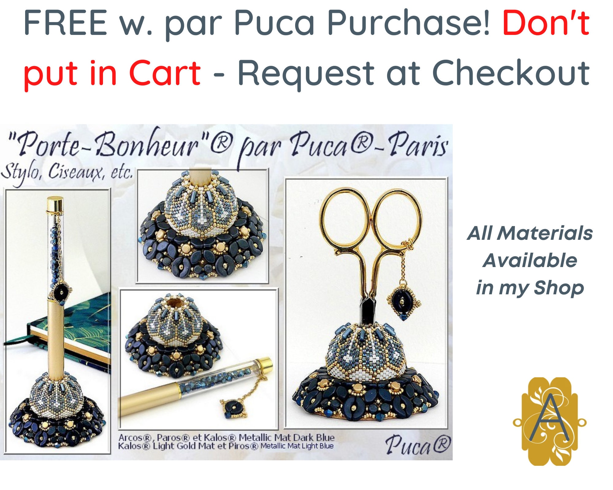 PORTE BONHEUR Pattern, Scissor, or Pen Holder, FREE! With