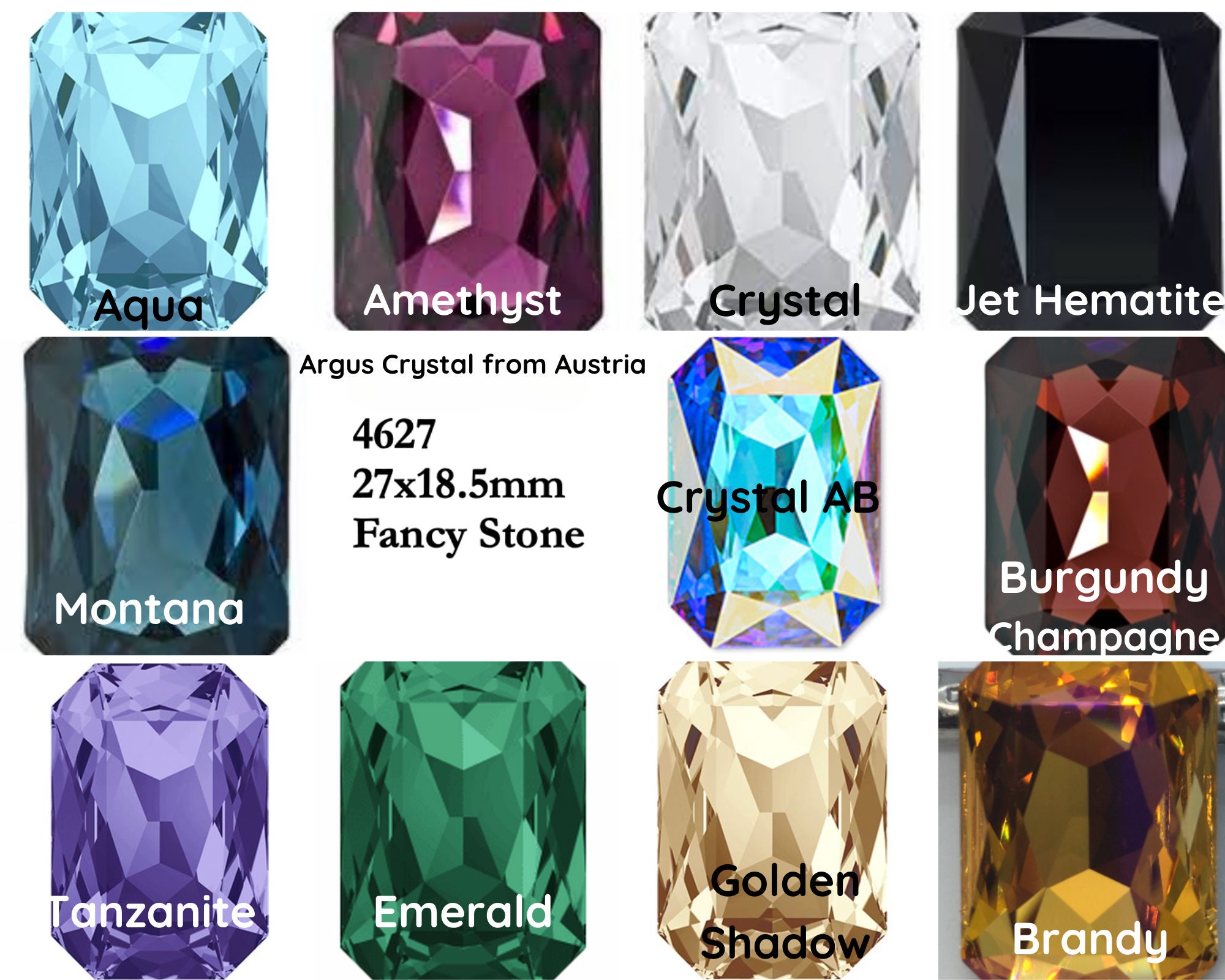 Swarovski Crystal 4627, Large Octagon Fancy Stone, 27x18.5, 11