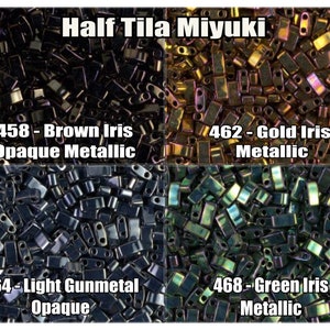 Miyuki Half Tila, 4 colours, HTL458, HTL462, HTL464, HTL468