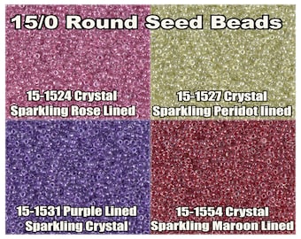 15-1527, Miyuki 8.2g Sparkle Peridot Lined Crystal 15-1527, Miyuki 8.2g Sparkle Peridot Lined Crystal