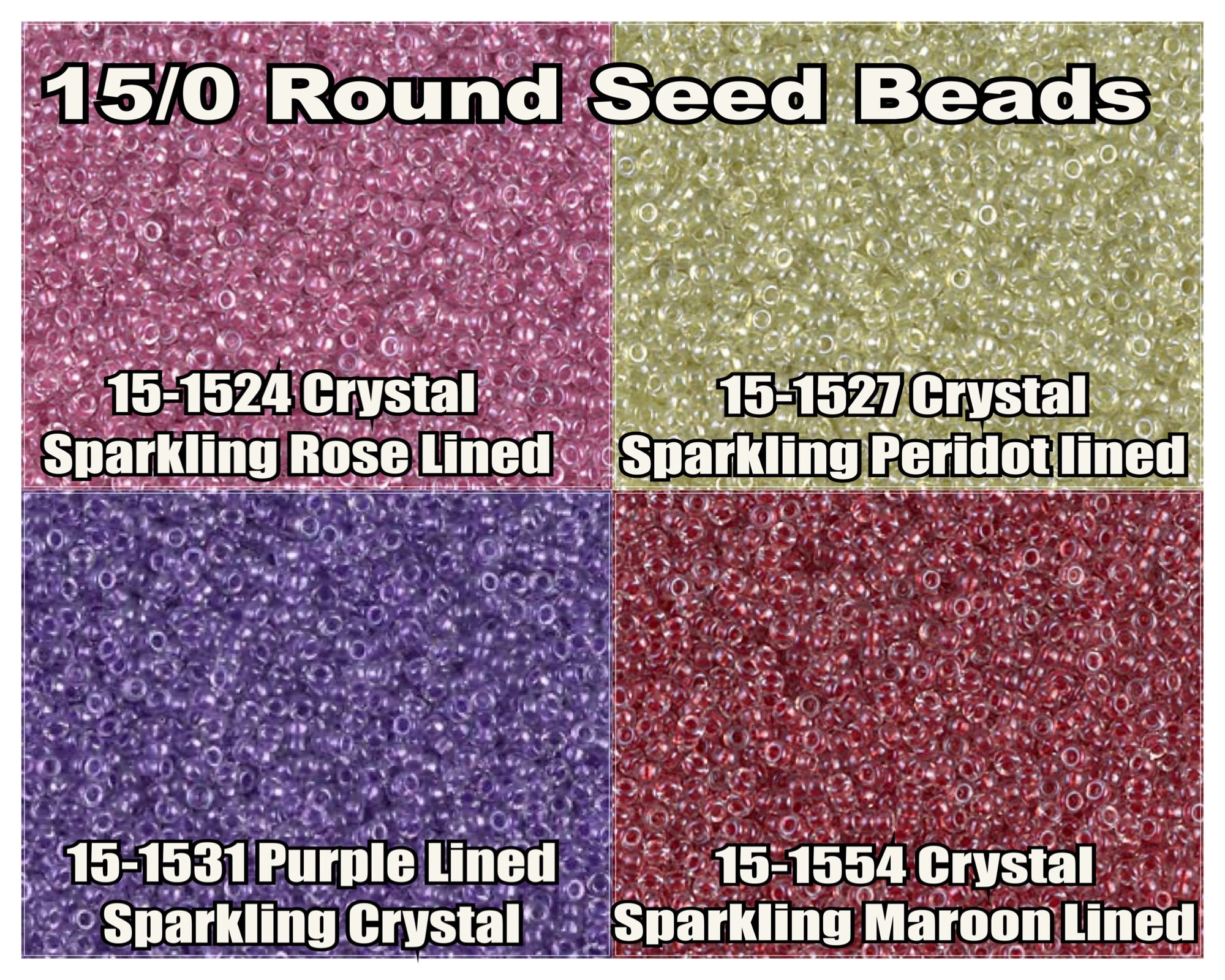 15-1524, Miyuki 8.2g Sparkle Rose Lined Crystal 15-1524, Miyuki 8.2g Sparkle Rose Lined Crystal