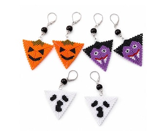 Halloween Earring Beading Kit – Pumpkin, Vampire or Ghost – DIY Jewelry Making Kit