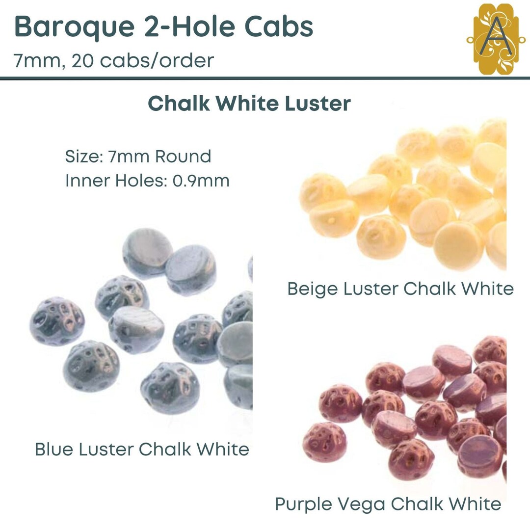 White Luster Color Baroque 7mm Cabochons, Chalk White Luster 3 Colors - Etsy
