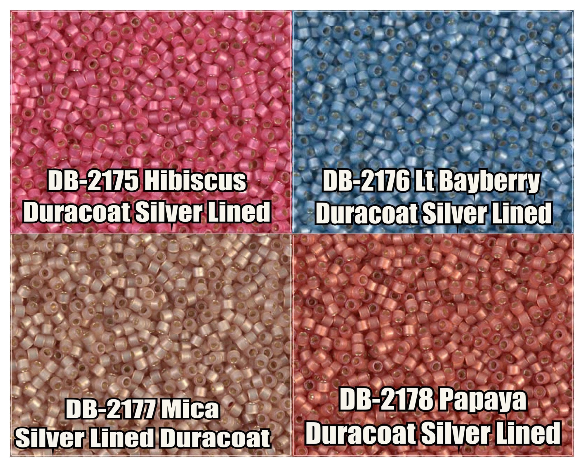 11/0 Miyuki Delica Beads, DB2175, DB2176, DB2177, DB2178 - 5g, 10g
