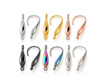 Monaco 5 Surgical Stainless Steel Ear Wires, Earring Hooks, 2 Pairs, Jewelry Making Findings, 6 Finishes