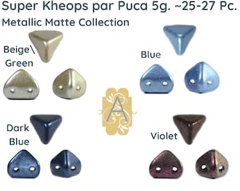 SUPER KHEOPS par Puca, 5g. ~25 to 27 Beads, Metallic Matte Collection, + 2 FREE Patterns per Order