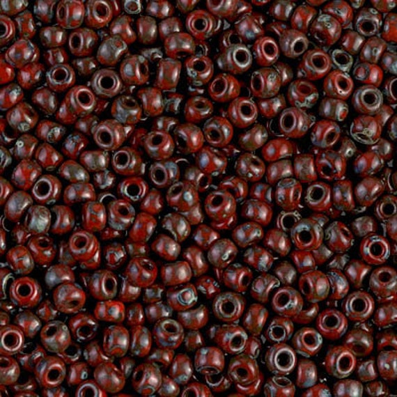 8-4513, Miyuki 22g Matte Red Garnet Picasso 8-4513, Miyuki 22g Matte Red Garnet Picasso
