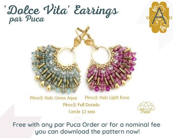 Dolce Vita Earrings Pattern, Free with your Les Perles par Puca Order, or Download for a nominal Fee