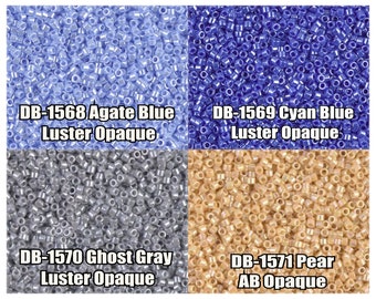 11/0 Miyuki Delica beads, DB1568, DB1569, DB1570, DB1571  - 5g, 10g