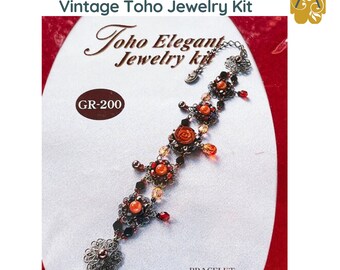 Vintage Toho Jewelry Kit, "Coral Roses"