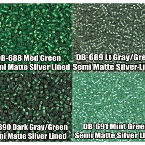 11/0 Miyuki Delica Perlen, DB688, DB689, DB690, DB691 - 5g, 10g