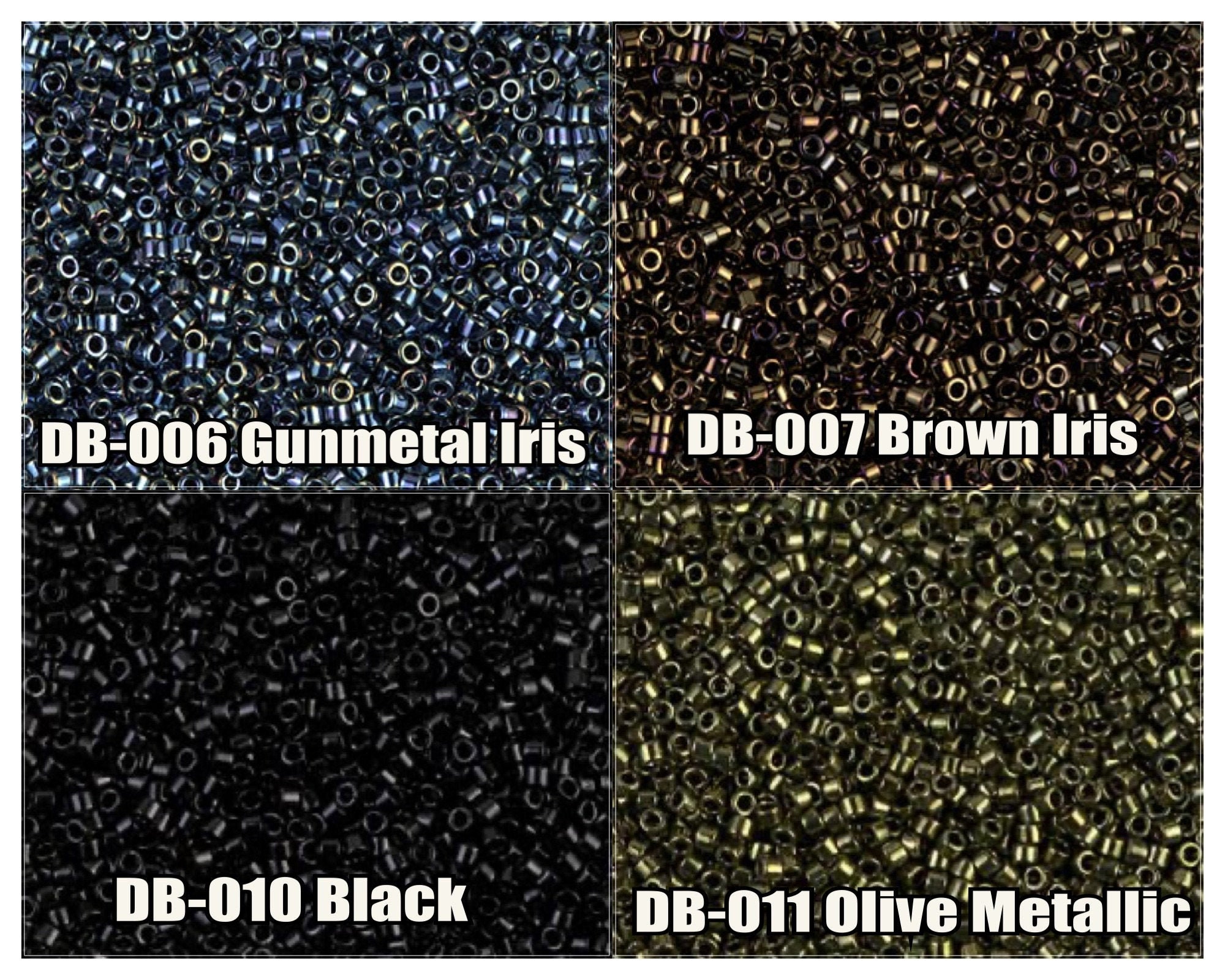 5g, 10g 11/0 Miyuki Delica beads, DB006, DB007, DB010, DB011