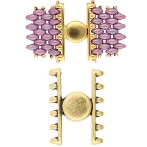 ATENI VI Magnetic Clasp for 5 or 7 row SuperDuo Beads by Cymbal Metal Elements 4 Finishes