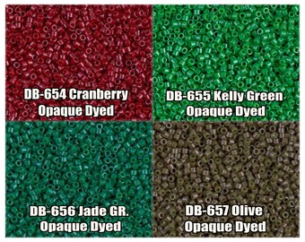 11/0 Miyuki Delica beads, DB654, DB655, DB656, DB657 - 5g, 10g