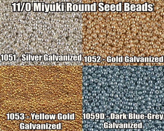 Size 15 Miyuki Seed Beads -- 1053 Galvanized Yellow Gold