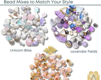 Color Trends One, Assorted Mixes by Jesse James Beads. Lavender Fields, Unicorn Bliss, & Rose Gold, Beading Made Simple!