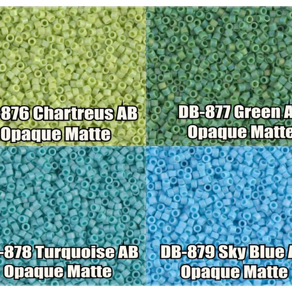 11/0 Miyuki Delica beads, DB876, DB877, DB878, DB879 - 5g, 10g