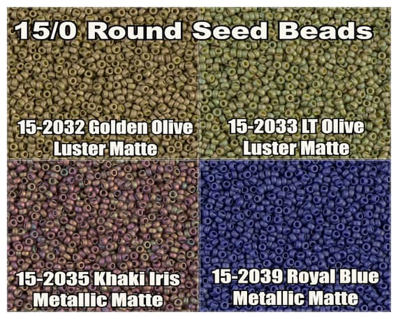 15-2035, Miyuki 8.2g Matte Metallic Khaki Iris 15-2035, Miyuki 8.2g Matte Metallic Khaki Iris