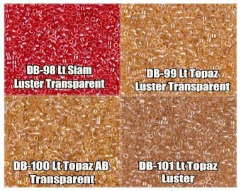 11/0 Miyuki Delica beads, DB098, DB099, DB100, DB101 - 5g, 10g