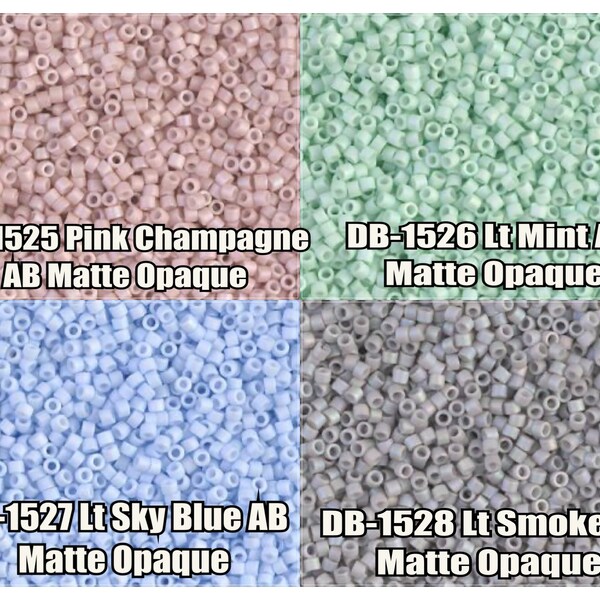 11/0 Miyuki Delica beads, DB1525, DB1526, DB1527, DB1528 - 5g, 10