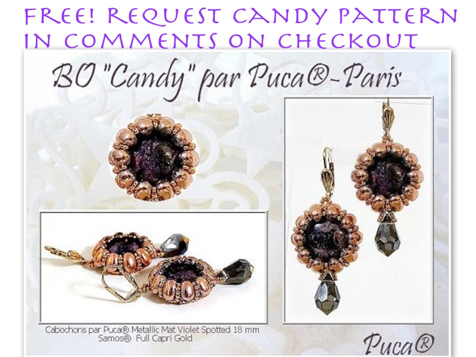 18mm Cabochons Par Puca Free Pattern W. Any Purchase. Ivory - Etsy