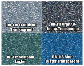 11/0 Miyuki Delica beads, DB110, DB111, DB112, DB113 - 5g, 10g