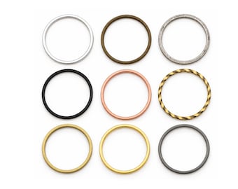 25mm Circle Connectors, Smooth or Textured Brass, Round Jewelry Links, Earring & Pendant Findings, 2 Pieces