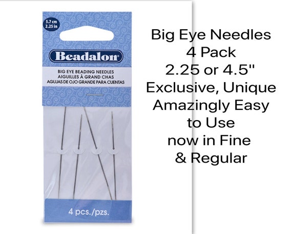 Big Eye Beading Needles Two Sizes 2.25 & 4.5 Fine or Standard