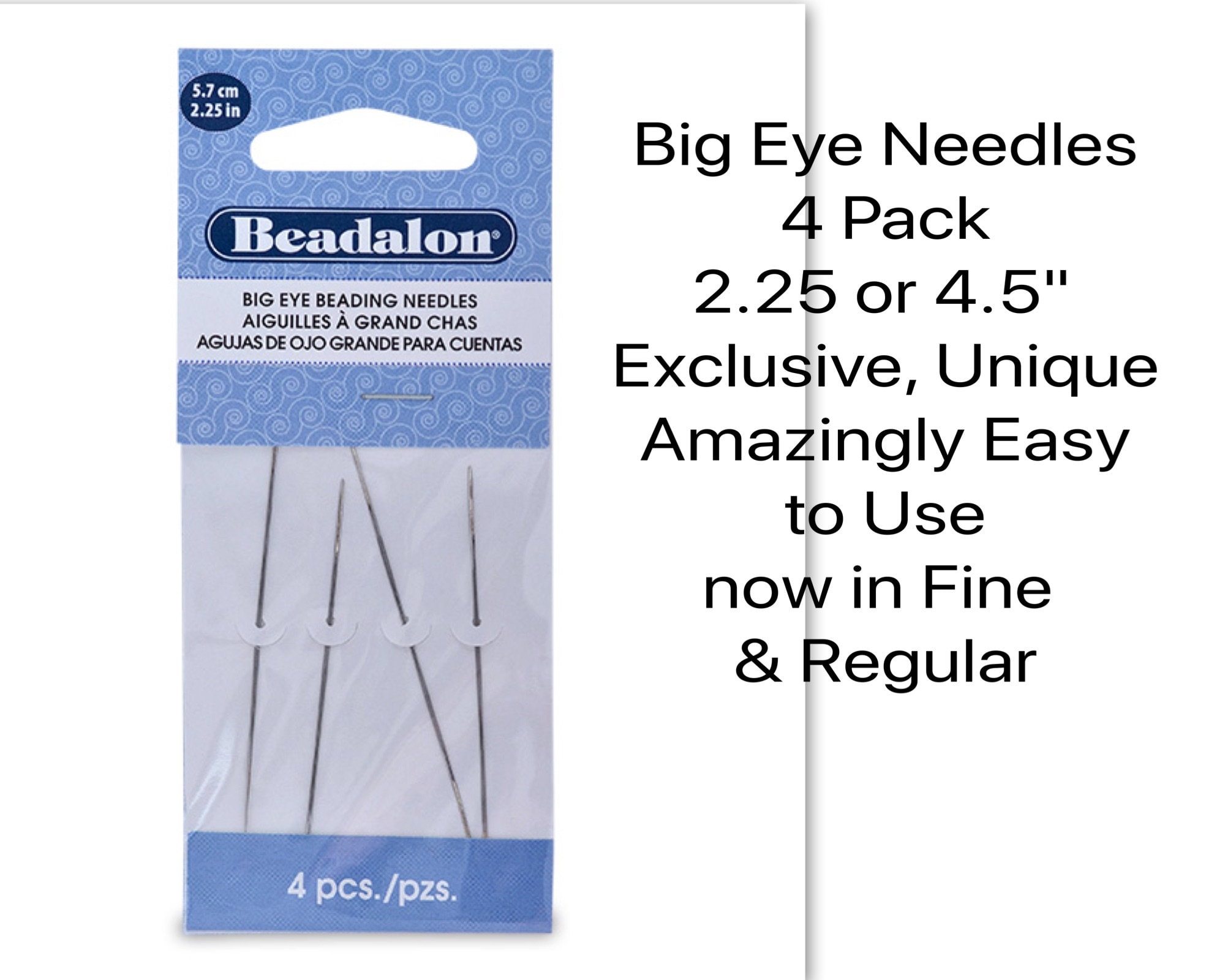 5.7cm 1 Needle for Jewelry Making Stainless Steel Color Stainless Steel Big Eye Beading Needles 2 1/4 