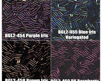 Miyuki Bugles #2 Size 6mm, BGL2-454, BGL2-455, BGL2-458, BGL2-460