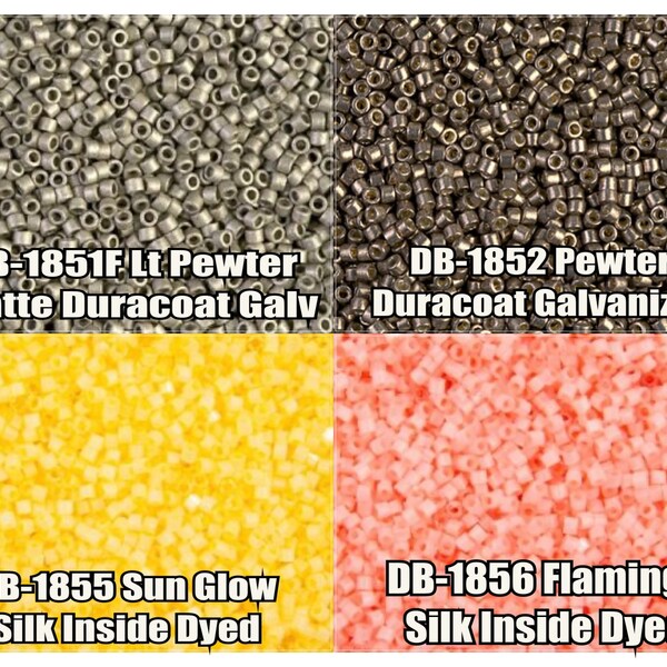 11/0 Miyuki Delica beads, DB1851F, DB1852, DB1855, DB1856 - 5g, 10g