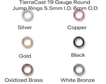 5.5mm ID\7.5mm OD, Best Jump Rings! TierraCast, 19 Gauge, Open, 20 or 100 Pcs, 6 Finishes