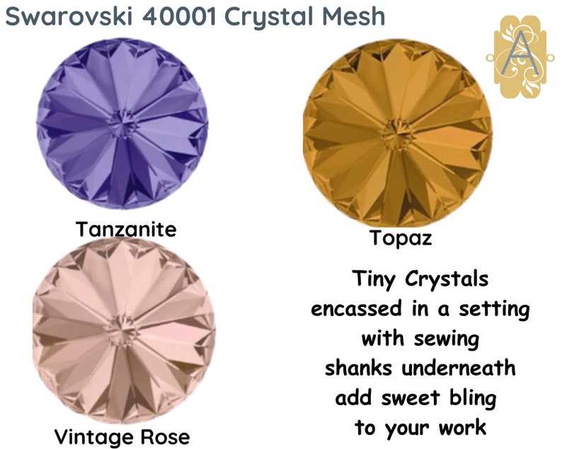 Crystal Mesh, 40001 Crystal Mesh, Strass Mesh, 18 Colors, Not Hot Fix, Sold by the Inch image 7