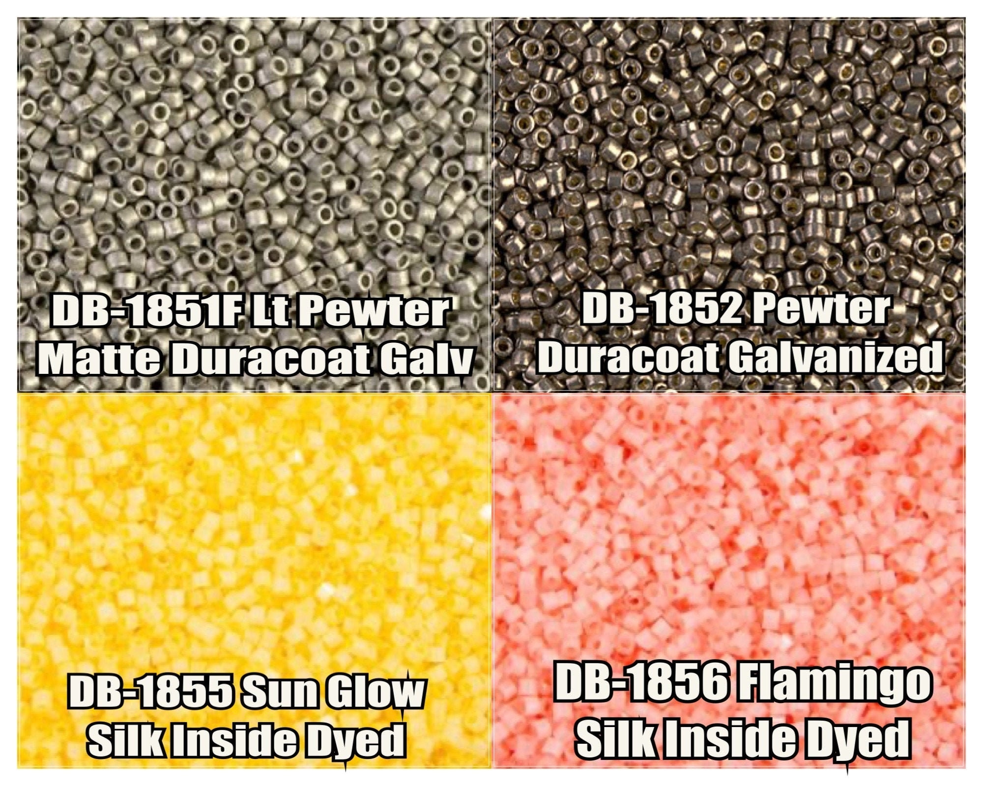 11/0 Miyuki Delica Beads, DB1851F, DB1852, DB1855, DB1856 - 5g