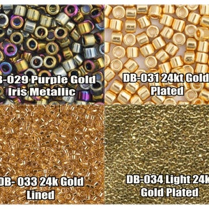 5g, 10g 11/0 Miyuki Delica beads, DB029, DB031, DB033 DB034