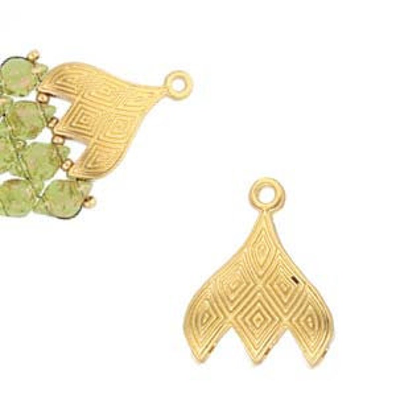 TOURLOS III GemDuo-DiamonDuo Bead Ending 4 Finishes by Cymbal Metal Elements 2Pcs