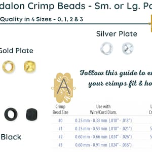 PERLINE CRIMP, Beadalon misure 0, 1, 2 e 3, + confezione assortita. Tenuta di alta qualità.
